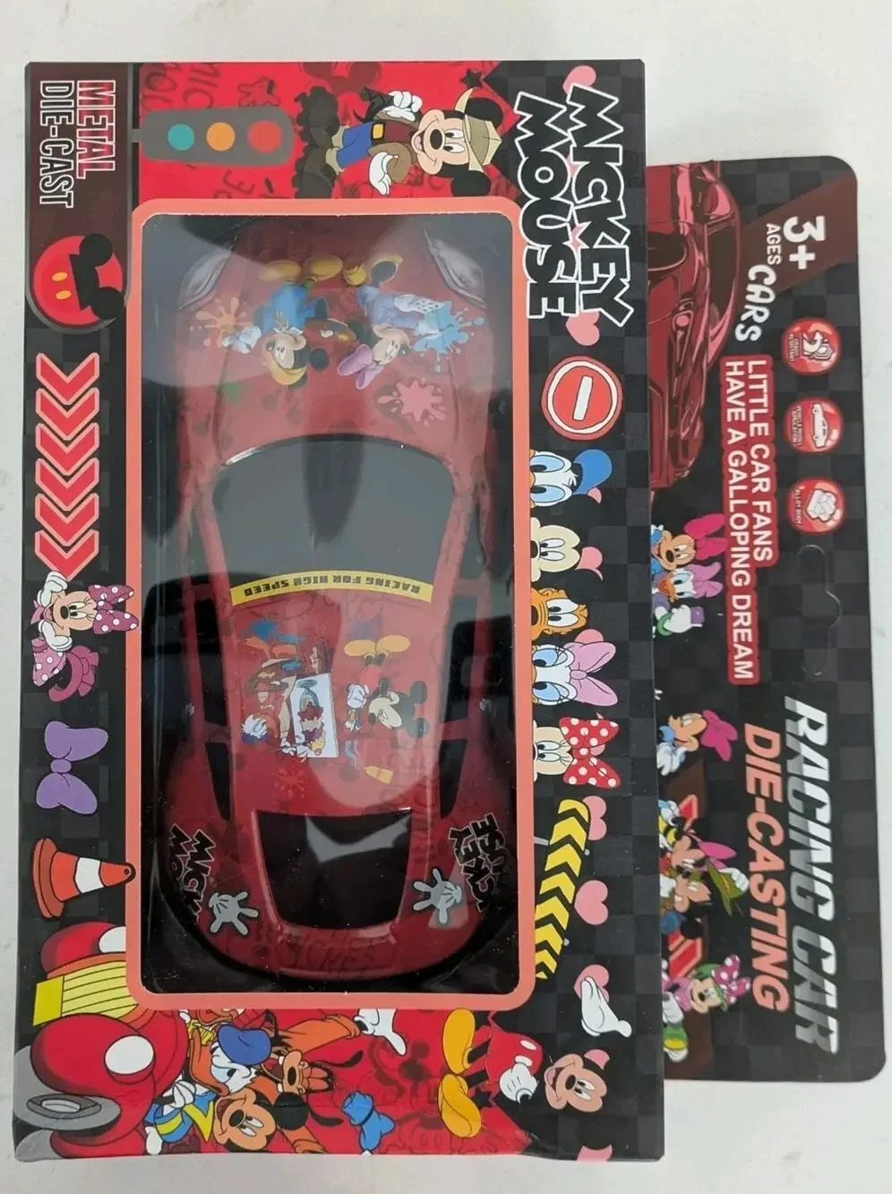 Mickey Mouse Die Cast Car New In Package. 6 Inches Long Unique 1/32 Scale Disney
